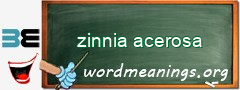 WordMeaning blackboard for zinnia acerosa